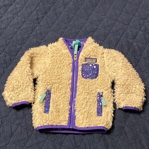 Patagonia Purple Fleece Retro-X Jacket with Purple Trim, 3-6 month